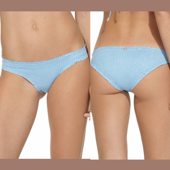 NEW ViX Textured Scale Cloud Brief Bikini Bottom in Blue [SZ Small ]‎ - Picture 1 of 12